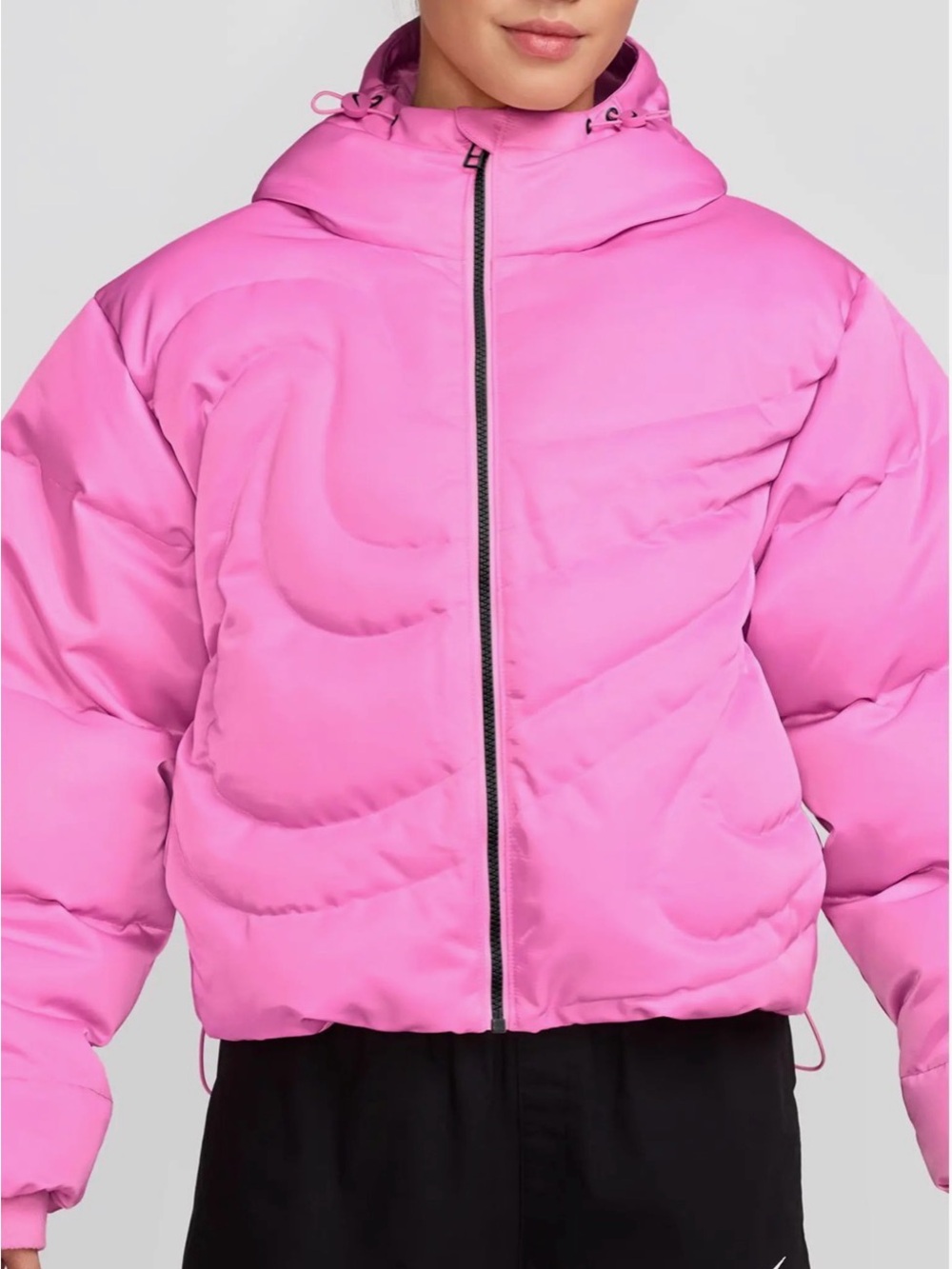 Nike Swoosh Quilted Down Crop Puffer Jacket size Large. NWT